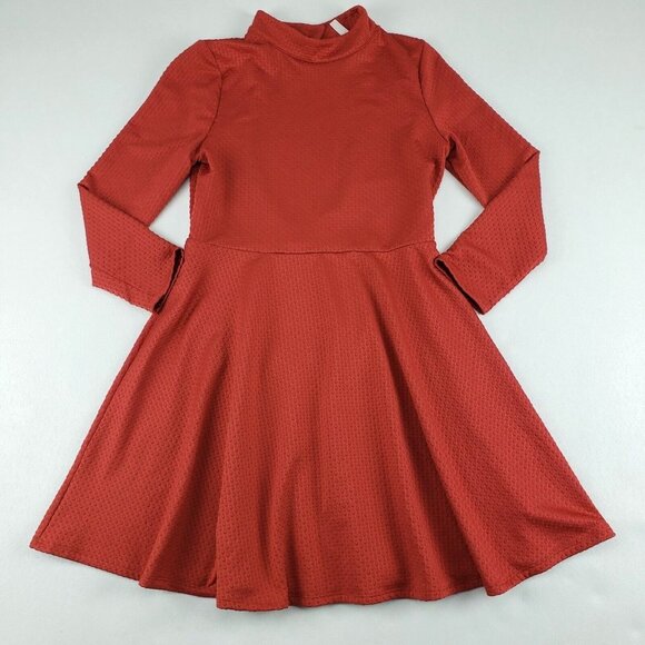 Free People Fit & Flare Dress Orange Womens Medium Long Sleeve Cutout Back - Picture 3 of 14